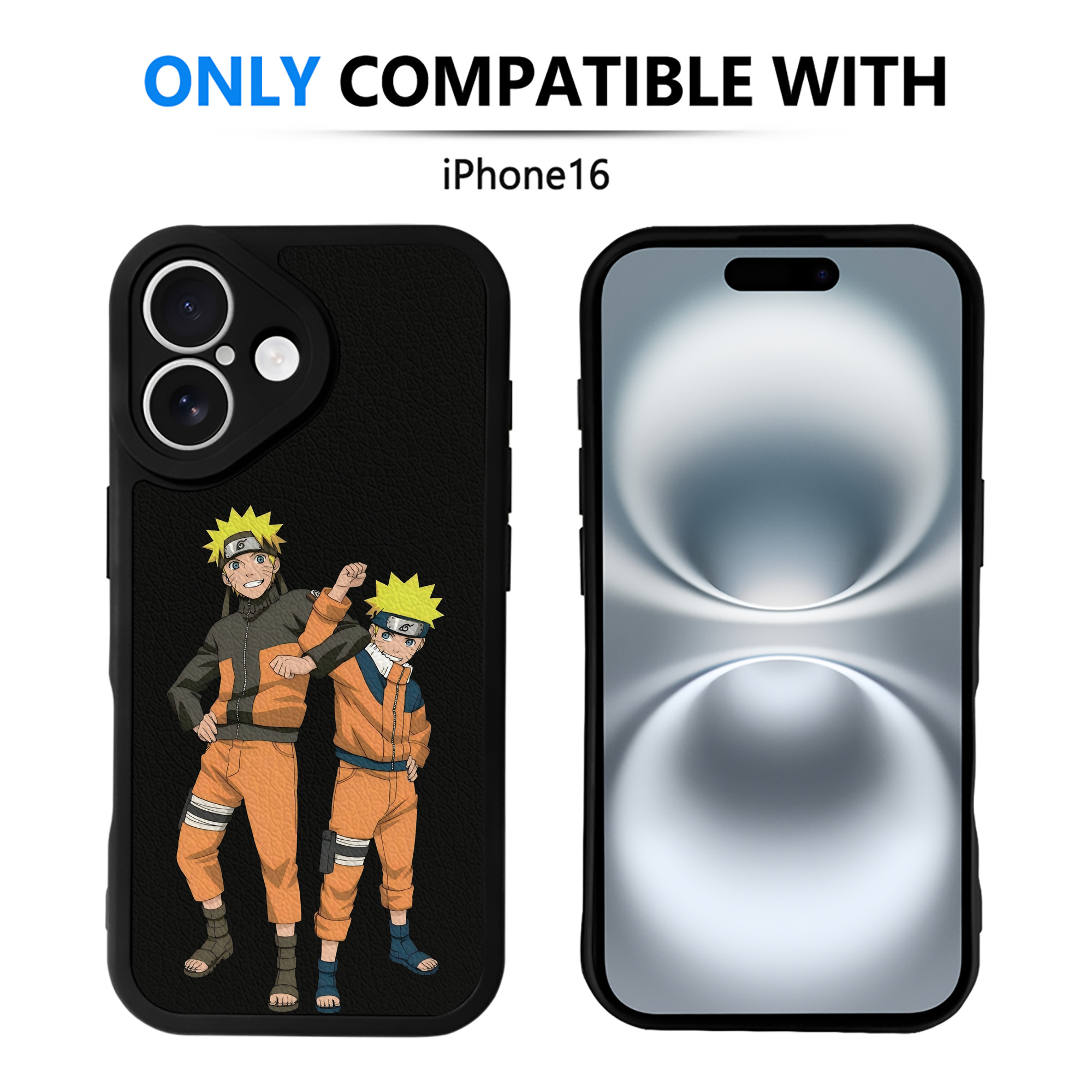 （画像用） NARUTO -ナルト- うずまき ナルト Uzumaki Naruto 【iPhone 16シリーズ対応】シリコンスマホケース（レザー調） 材質：シリコン